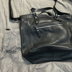 M0851 Black Leather Tote Bag